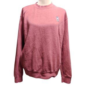 Eighty Eight M Mauve Pink Crewneck Sweatshirt Astronaut Embroidery Pullover Cozy